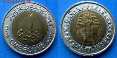 не магнетик) до 23.06 - Египет 1 фунт, 2005 не магн