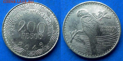 Колумбия - 200 песо 2016 года (Фауна) до 23.06 - Колумбия 200 песо, 2016