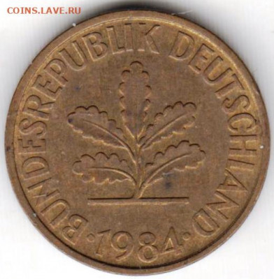 ФРГ 10 пфеннигов 1984 г. G до 24.06.22 г. в 23.00 - 002