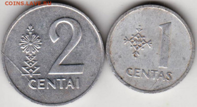 ЛИТВА 2 и 1 цент 1991 г. до 25.06.22 г. в 23.00 - 034