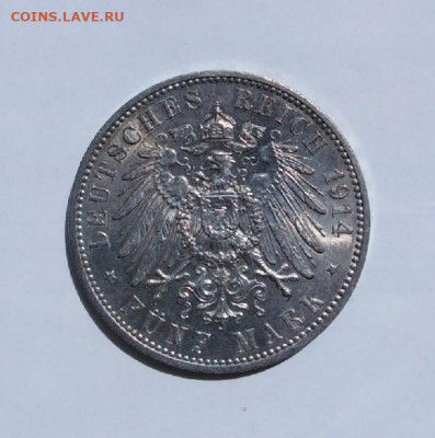 Саксония 5 марок 1914г ,до 25.06.2022г в 22.00 мск - 4