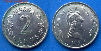 Мальта - 2 цента 1972 года до 27.06 - Мальта 2 цента, 1972
