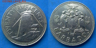 Барбадос - 25 центов 1981 года до 27.06 - Барбадос 25 центов, 1981