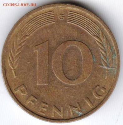ФРГ 10 пфеннигов 1984 г. G до 29.06.22 г. в 23.00 - 029