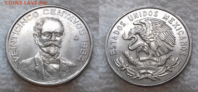 МЕКСИКА 25 сентаво 1964 до 1 июля 22-00 мск - МЕКСИКА 25 сентаво 1964 20191226_1211