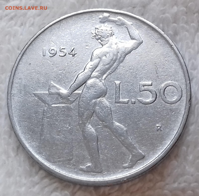 Италия 50 лир 1954 до 3 июля 22-00 мск - Италия 50 лир 1954 20220627_133926