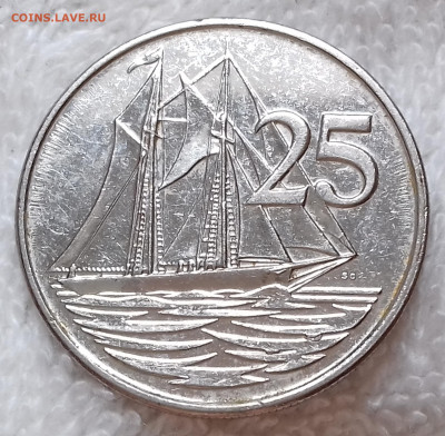 Каймановы острова 25 центов 2013 (Парусник) до 3 июля 22-00 - Каймановы острова 25 центов 2013 20220627_134304