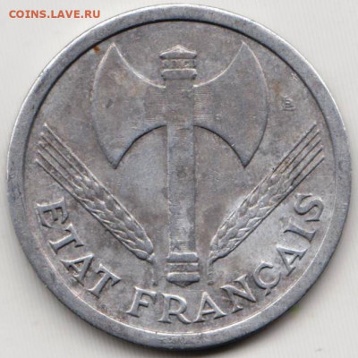 ФРАНЦИЯ 2 франка 1943 г. до 04.07.22 г. в 23.00 - 004