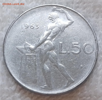 Италия 50 лир 1963 до 4 июля 22-00 мск - Италия 50 лир 1963 20220628_123544