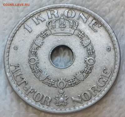 Норвегия 1 крона 1949 до 5 июля 22-00 мск - Норвегия 1 крона 1949 20220629_123406