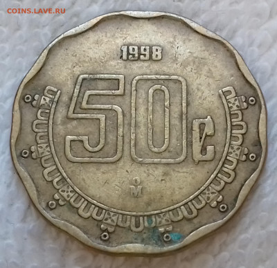 Мексика 50 сентаво 1998 до 7 июля 22-00 мск - Мексика 50 сентаво 1998 20220701_153704