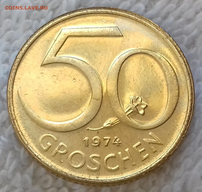 Австрия 50 грошей 1974 aUNC до 8 июля 22-00 мск - Австрия 50 грошей 1974 20220702_150632