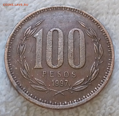 Чили 100 песо 1997 до 8 июля 22-00 мск - Чили 100 песо 1997 20220702_151916