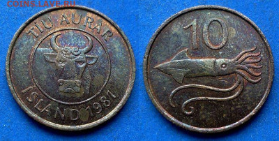Исландия - 10 эйре 1981 года (Фауна) до9.07 - Исландия 10 эйре, 1981