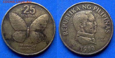 Филиппины - 25 сентимо 1990 года (Фауна) до 9.07 - Филиппины 25 сентимо, 1990