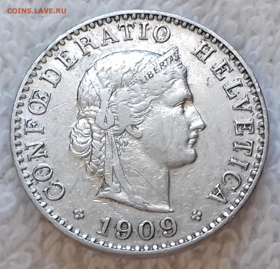 Швейцария 20 раппенов 1909 до 9 июля 22-00 мск - Швейцария 20 раппенов 1909 20220703_144855