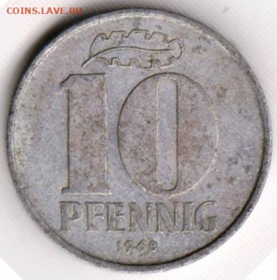 ГДР 10 пфеннигов 1968 г. до 10.07.22 г. в 23.00 - 037