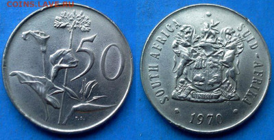 ЮАР - 50 центов 1970 года (Флора) до 12.07 - ЮАР 50 центов, 1970