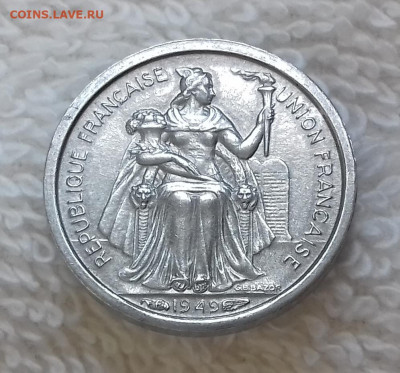 НОВАЯ КАЛЕДОНИЯ 50 сентимов 1949 Кагу до 12 июля 22-00 мск - НОВАЯ КАЛЕДОНИЯ 50 сентимов 1949 20200215_142856