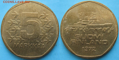Финляндия 5 марок 1972 до 13-07-22 в 22:00 - Финляндия 5 марок 1972    A7