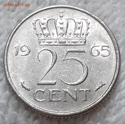 Нидерланды 25 центов 1965 до 14 июля 22-00 мск - Нидерланды 25 центов 1965 20220708_135313