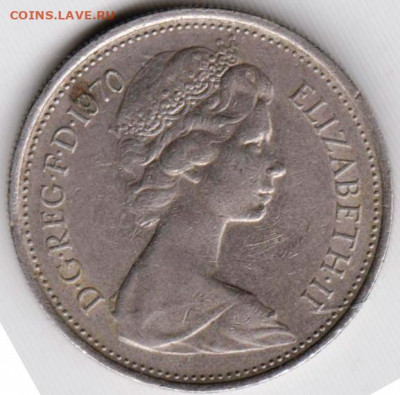 ВЕЛИКОБРИТАНИЯ 5 пенсов 1970 г. до 15.07.22 г. в 23.00 - 077