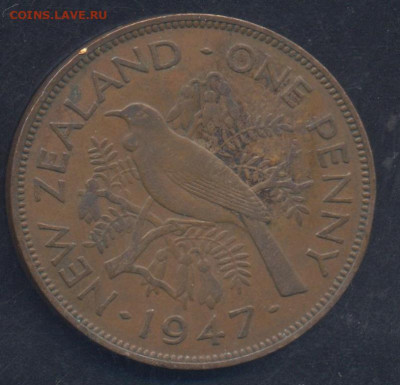 Новая Зеландия пенни 1947 г.  12.07.2022 г. 22 -00 МСК. - Пении 1947
