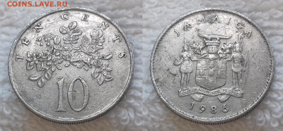 ЯМАЙКА 10 центов 1986 Бабочка на цветах до 16 июля 22-00мск - ЯМАЙКА 10 центов 1986 20200326_1104