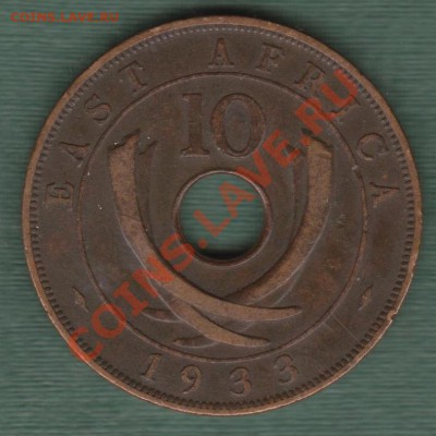 Британская Восточная Африка, 10 Центов 1933 (27.11) - 6