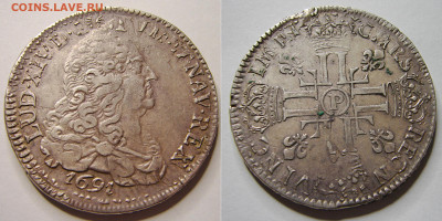 Франция. Людовик XIV. Экю 1691 года. 16.07. 21-00+ - 001.JPG