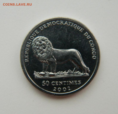 Конго 50 сантимов 2002 г. (Юбилейная) Фауна до 21.07.22 - DSCN1602.JPG