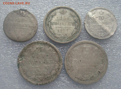 5 монет серебро.  биллон. 1877-1907гг  До 24.07 22-00 - DSC04194 (2).JPG