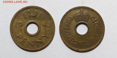 Фиджи 1 пенни 1943 г Георг VI бронза - 26.07 - IMG_20220719_065127