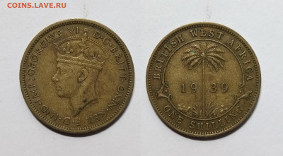 Британская Западная Африка 1 шиллинг 1939г Георг VI - 26.07 - IMG_20220719_070020