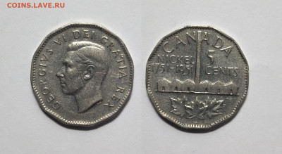 Канада 5 центов 1951 г, никель, Георг VI - 28.07 - IMG_20220722_070324