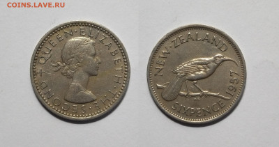 Новая Зеландия 6 пенсов 1957 г Елизавета II - 28.07 - IMG_20220722_065555