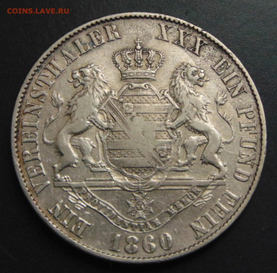 Саксония. Талер 1860 В. До 29.07.22 - SA-1860-110.JPG