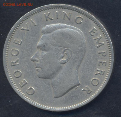 Новая Зеландия полкроны 1947 г. 26.07.2022 г. 22 -00 МСК. - Зеландия полкроны 1947 1