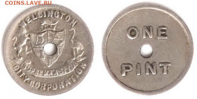 Новая Зеландия. - Новая Зеландия 1 пинта 20th Century токен Wellington Milk token 153 28.09.12