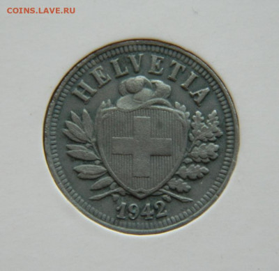 Швейцария 2 раппена 1942 г. (Цинк) до 03.08.22 - DSCN1861.JPG