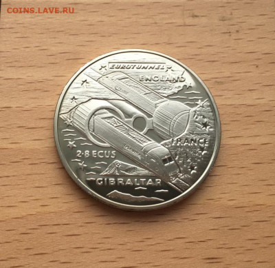 Крона Шайба Гибралтар 2,8 экю 1993 Поезд - krona_shajba_gibraltar_2_8_ekju_1993_evrotonnel_tonnel_pod_lamanshem