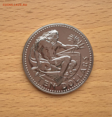 Крона Шайба Барбадос 10 долларов 1977 Нептун рыба фауна тира - IMG_9938.JPG