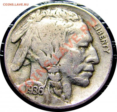E39 США 5¢ Buffalo Nickel 1936 VG до 01.12 в 22°° - E39 5-1936 VG_1
