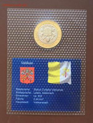 биметалл Ватикан 1000 лир 1997 Папа Римский Иоанн Павел 2 - bimetall_vatikan_1000_lir_1997_papa_rimskij_ioann_pavel_2_unc_blister_v_zapajke