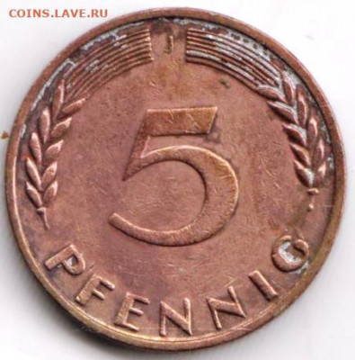 ФРГ 5 пфеннигов 1950 г. до 10.08.22 г. в 23.00 - 058