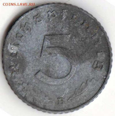 ГЕРМАНИЯ 5 пфеннигов 1941 г. В до 10.08.22 г. в 23.00 - 060