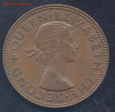 2 пенни 1962 г. 8.08.2022 г. 22 -00 МСК. - Зеландия полпенни 1962 1