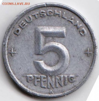 ГДР 5 пфеннигов 1948 г.  до 17.08.22 г. в 23.00 - 054