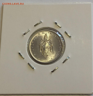 Ватикан 2 лиры 1975. UNC. Тираж - 150 000 шт. - 8