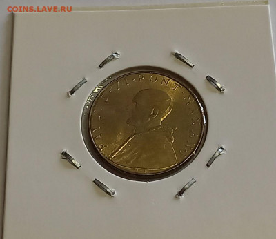 Ватикан 20 лир 1963. UNC. Тираж - 60 000 шт. - 12